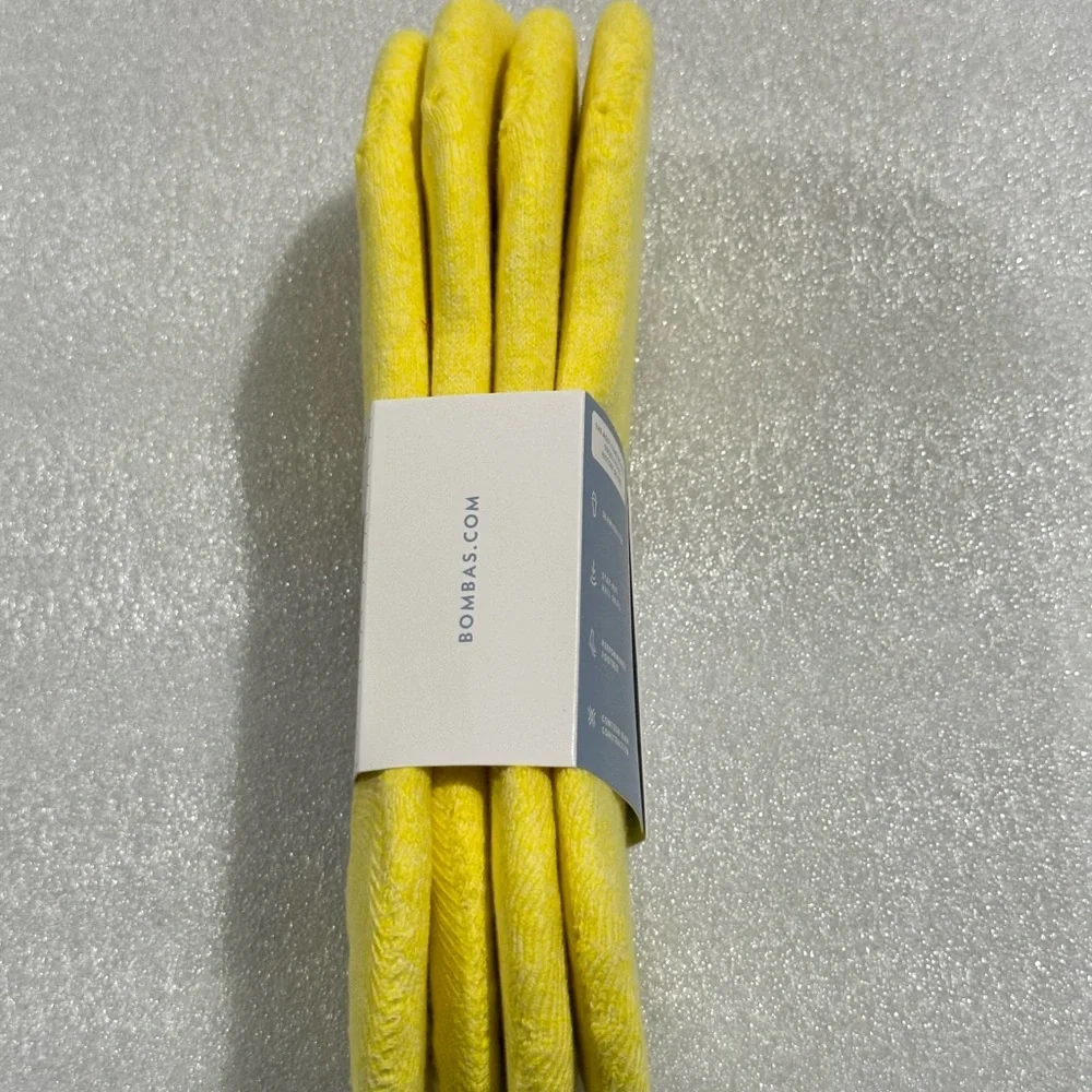 Bombas Bright Yellow No-Show Socks Medium 4 Ct Lot